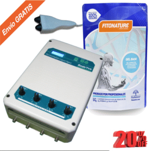 Electroestimulador de 4 Canales MX4 + Set de Electrodos Faciales + 1 kg de Gel Neutro