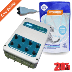 Electroestimulador de 8 Canales + Set de Electrodos Faciales + 1 kg de Gel Neutro
